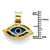 Milgrain Evil Eye Charm Pendant in 14K Yellow Gold - Mini thumb 1