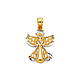 Petite Diamond-Cut Filigree Angel Pendant in 14K Two-Tone Gold thumb 1