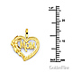 Mom Heart Pendant with Flower in 14K Yellow Gold - Mini thumb 2