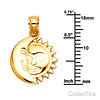 Smiling Face Sun & Moon Pendant in 14K Yellow Gold - Petite thumb 2