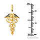 Winged Caduceus Pendant in 14K Yellow Gold - Medical, Commerce thumb 2