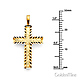 Small Diamond-Cut Textured Cross Pendant in 14K Yellow Gold thumb 2