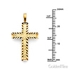 Small Diamond-Cut Textured Cross Pendant in 14K Yellow Gold thumb 2