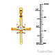 Small Starburst CZ Rod Cross Pendant in 14K Yellow Gold thumb 1