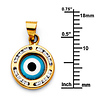 CZ Sky Blue Round Evil Eye Pendant in 14K Yellow Gold - Petite thumb 1