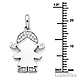 CZ Pigtails Little Girl Charm Pendant in 14K White Gold - Petite thumb 1