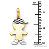 Faceted Capped Little Boy Charm Pendant in 14K Two-Tone Gold - Petite thumb 2