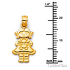 Girl With Teddy Bear Charm Pendant in  14K Yellow Gold - Petite thumb 1