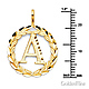 Circling Ivy Initial Pendant Charm in 14K Yellow Gold - Small thumb 1