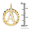 Circling Ivy Initial Pendant Charm in 14K Yellow Gold - Small thumb 1