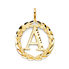 Circling Ivy Initial Pendant Charm in 14K Yellow Gold - Small thumb 0