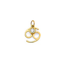 Astrology Sign CZ Zodiac Pendant in 14K Yellow Gold - Cancer