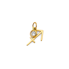 Astrology Sign CZ Zodiac Pendant in 14K Yellow Gold - Sagittarius