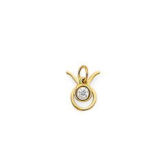 Astrology Sign CZ Zodiac Pendant in 14K Yellow Gold - Taurus
