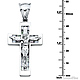Large Flat Baguette CZ Crucifix Pendant - Sterling Silver (Rhodium) thumb 1