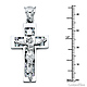 Medium Flat Baguette CZ Crucifix Pendant - Sterling Silver (Rhodium) thumb 1
