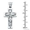 Medium Flat Baguette CZ Crucifix Pendant - Sterling Silver (Rhodium) thumb 1