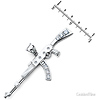 CZ AK-47 Rifle Pendant in Sterling Silver (Rhodium) - Extra Large thumb 2