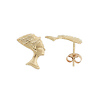 14K Yellow Gold Egyptian Nefertiti Stud Earrings thumb 1