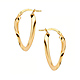 Oval Twist Small Hoop Earrings - 14K Yellow Gold thumb 1
