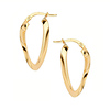 Oval Twist Small Hoop Earrings - 14K Yellow Gold thumb 1