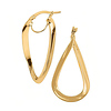 Oval Twist Medium Hoop Earrings - 14K Yellow Gold thumb 1