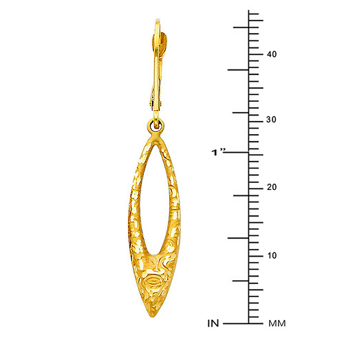 Faceted Open Marquis 14K Yellow Gold Drop Earrings Slide 1