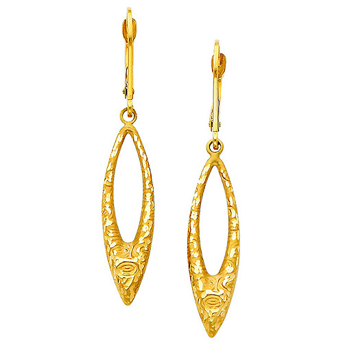 Faceted Open Marquis 14K Yellow Gold Drop Earrings Slide 0