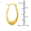 Diamond-Cut Smooth Medium Oval Hoop Earrings -  14K Yellow Gold thumb 1