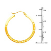 Diamond-Cut Flat Satin Medium Hoop Earrings - 14K Yellow Gold 1 inch thumb 1