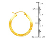 Diamond-Cut Flat Satin Small Hoop Earrings - 14K Yellow Gold 0.8 inch thumb 1