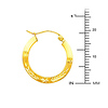 Diamond-Cut Flat Satin Petite Hoop Earrings - 14K Yellow Gold 0.6 inch thumb 1