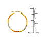 Diamond-Cut Flat Medium Hoop Earrings - 14K Tricolor Gold 1.5mm x 1 inch thumb 1