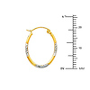 Crisscross Diamond-Cut Small Oval Hoop Earrings - 14K Two-Tone Gold thumb 1