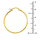 14K Yellow Gold Diamond-Cut Hinge Medium Hoop Earrings - 2mm x 1.3 inch thumb 1