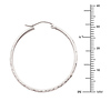 14K White Gold Diamond-Cut Hinge Medium Hoop Earrings - 2mm x 1.3 inch thumb 1