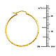Diamond-Cut Hinged Medium Hoop Earrings - 14K Yellow Gold 2mm x 1 inch thumb 1