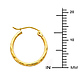 Diamond-Cut Hinge Small Hoop Earrings - 14K Yellow Gold 2mm x 0.6 inch thumb 1