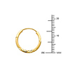 Diamond-Cut Satin Endless Petite Hoop Earrings - 14K Yellow Gold 1.5mm x 0.6 inch thumb 1