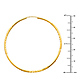 Diamond-Cut Satin Endless Large Hoop Earrings - 14K Yellow Gold 2mm x 2 inch thumb 1