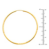 Diamond-Cut Satin Endless Large Hoop Earrings - 14K Yellow Gold 2mm x 2 inch thumb 1