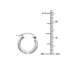 Diamond-Cut Satin Hinge Mini Hoop Earrings - 14K White Gold 2mm x 0.5 inch thumb 1