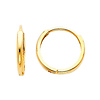 DUPLICATE Domed 14K Yellow Gold Huggie Earrings 2mm x 11mm thumb 0