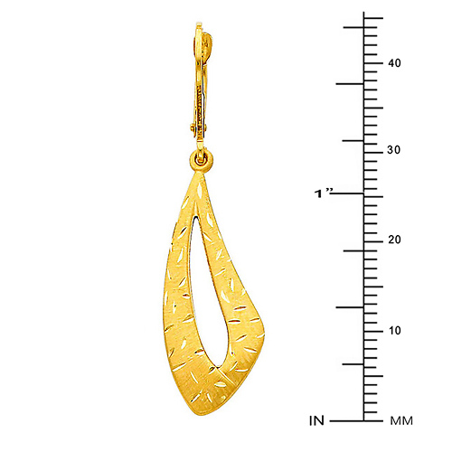 14K Yellow Gold Fancy Dangle Hanging Earrings Slide 1