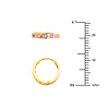 14K Yellow Gold 6-Stone Pink & White CZ  Huggie Earrings thumb 1