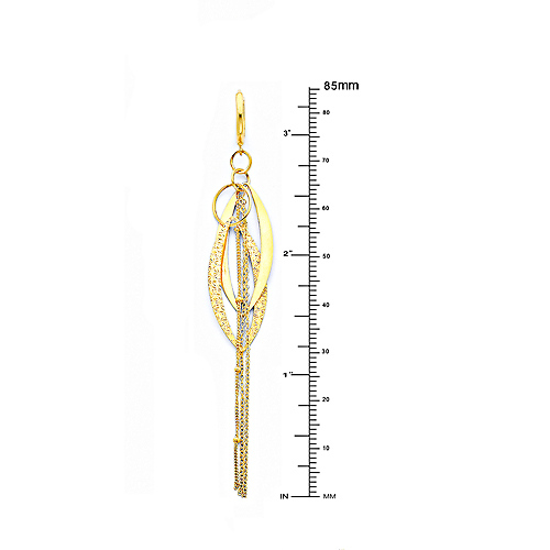 Intertwining Chandelier Tassel Earrings in 14K Yellow Gold 87mm Slide 1
