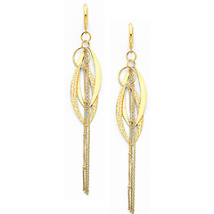 Intertwining Chandelier Tassel Earrings in 14K Yellow Gold 87mm