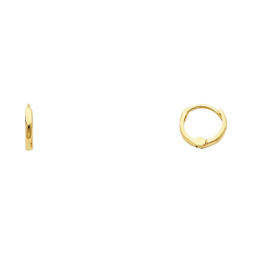 Petite 14K Yellow Gold Hoop Earrings 1.5mm x 8mm Slide 0