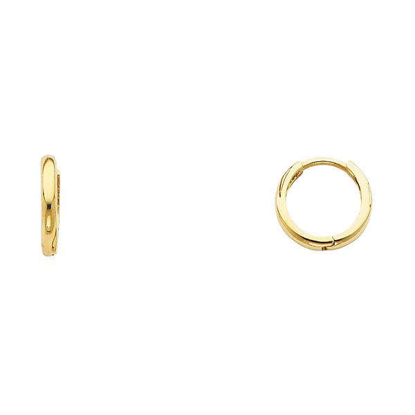 Small 14K Yellow Gold Huggies Earrings 2x10mm Slide 0