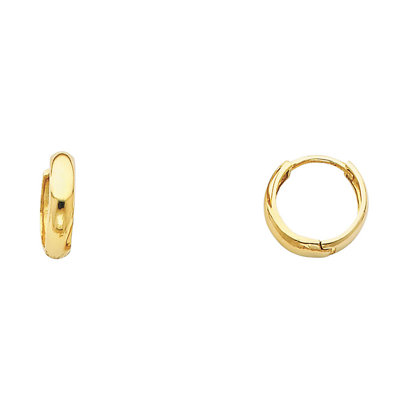 Rounded 14k Yellow Gold Huggie Earrings 3mm x 12mm Slide 0